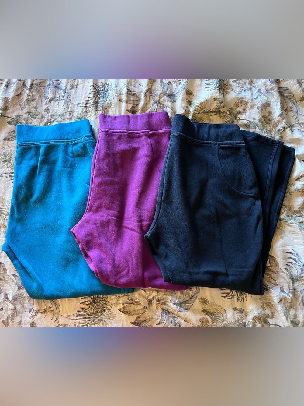 THREE Lands End Sweatpants Women’s Large 14-16 Ankle Lounge Bottoms